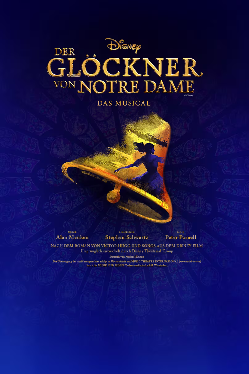 Glöckner von Notre Dame Keyvisual mit Glocke und Logo