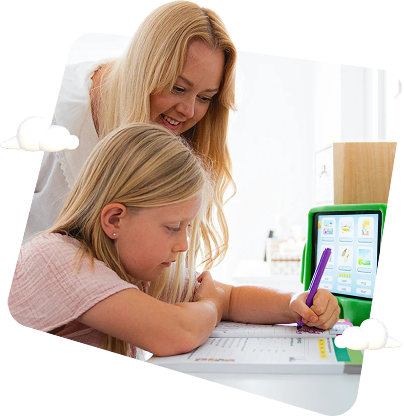 hs mum daughter learning clouds