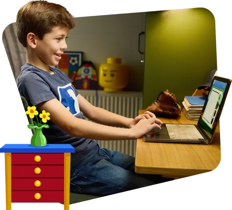 hs boy learning laptop