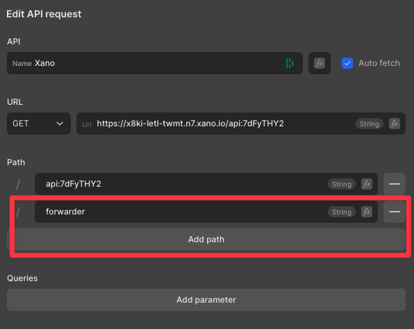 Step 5: Insert an API path