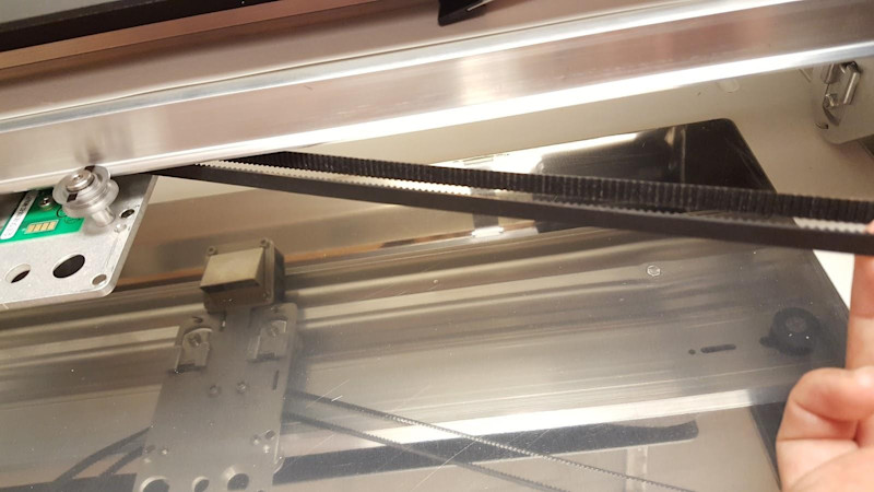 Attach the belt to the right pulley