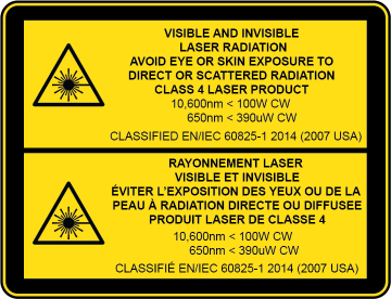 Glowforge Pro Class 4 Laser Safety Notice