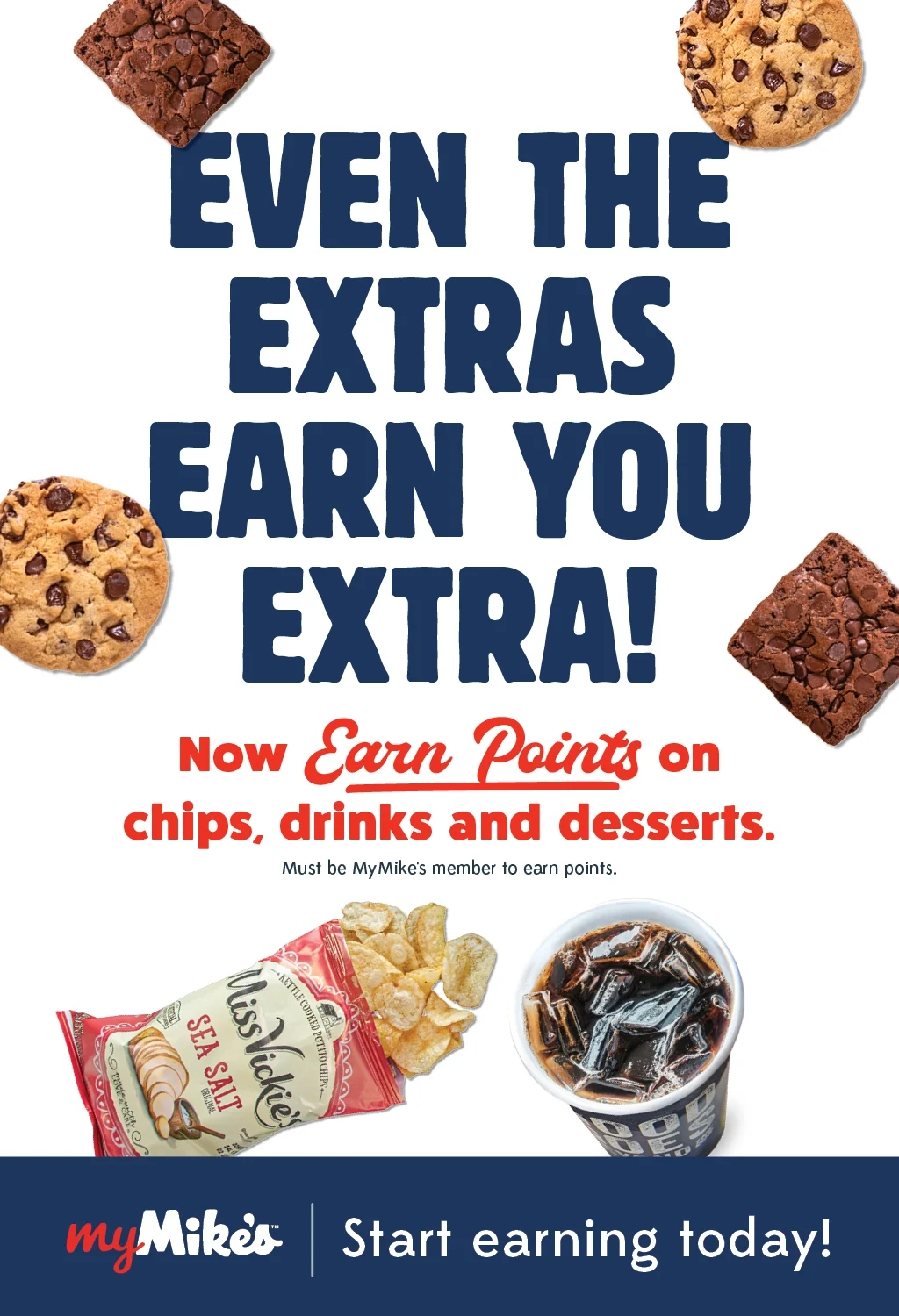 Now earn points on chips, drinks, and desserts. Download the app and start earning today!