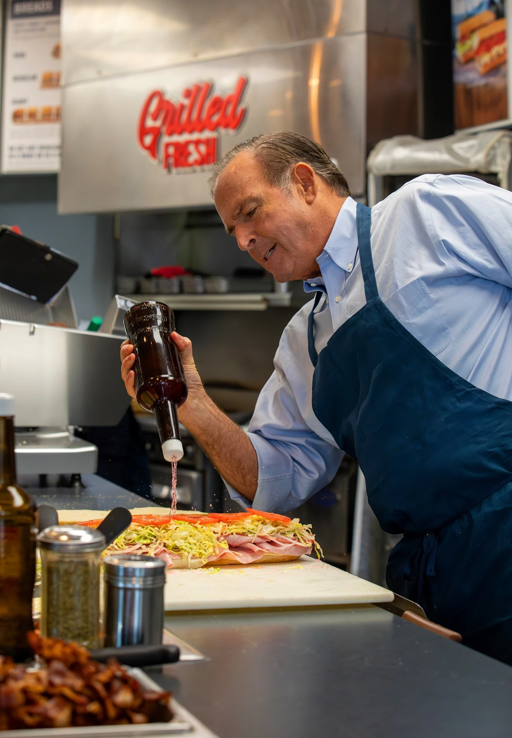 Jersey Mike’s CEO and Founder Peter Cancro celebrates the 15th Annual Day of Giving in Point Pleasant Beach, N.J.