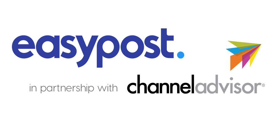 text that says easypost partners with channel advisor
