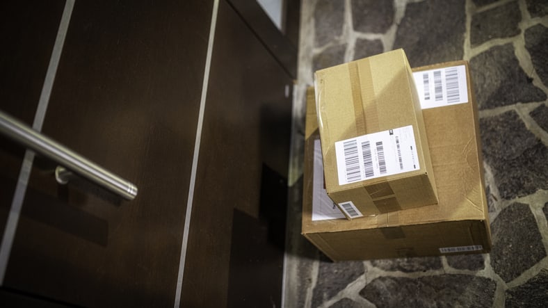 packages at front door