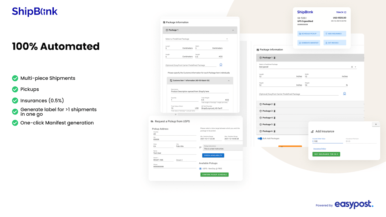 ship blink live checkout shipping rates image