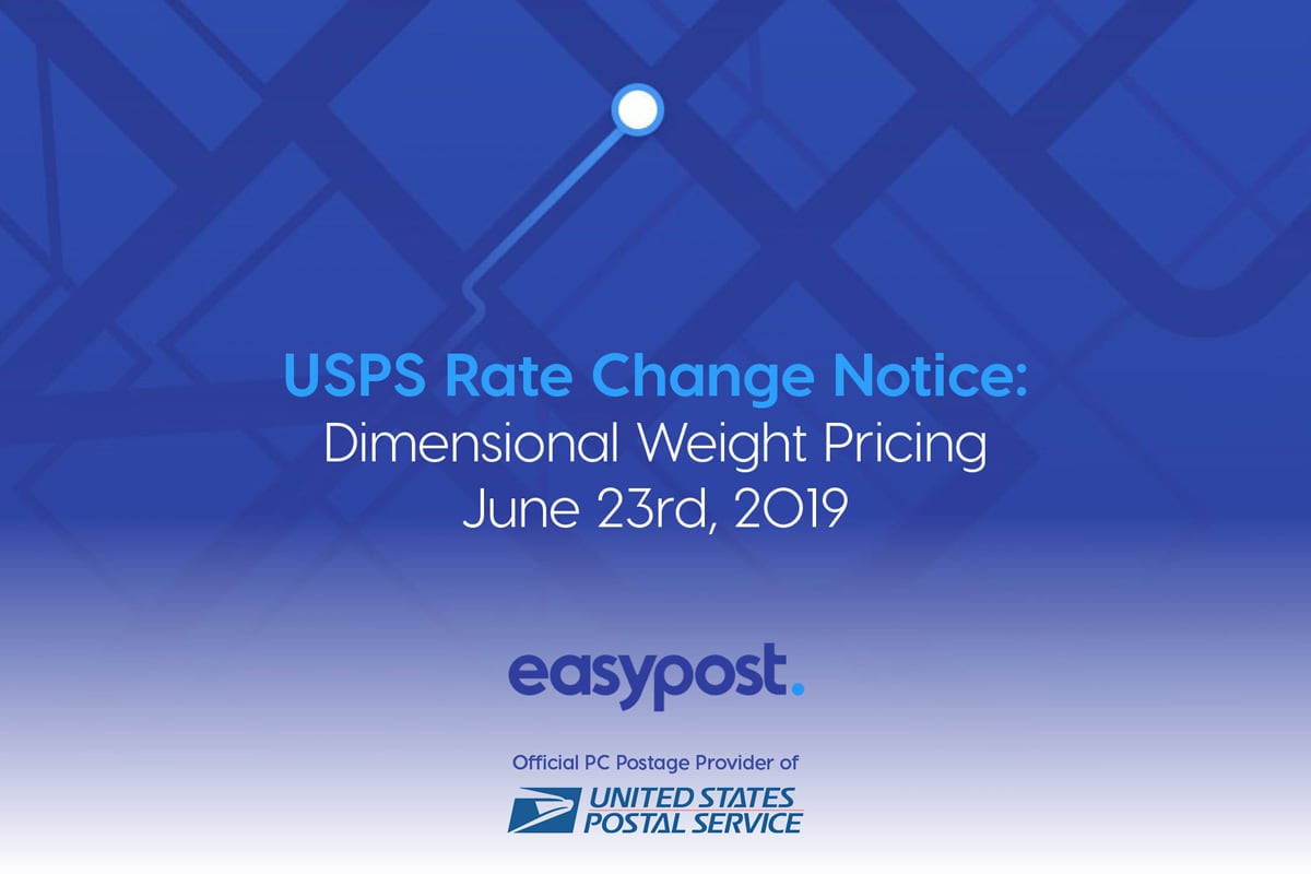 usps rate change notice for dimensional weight pricing 