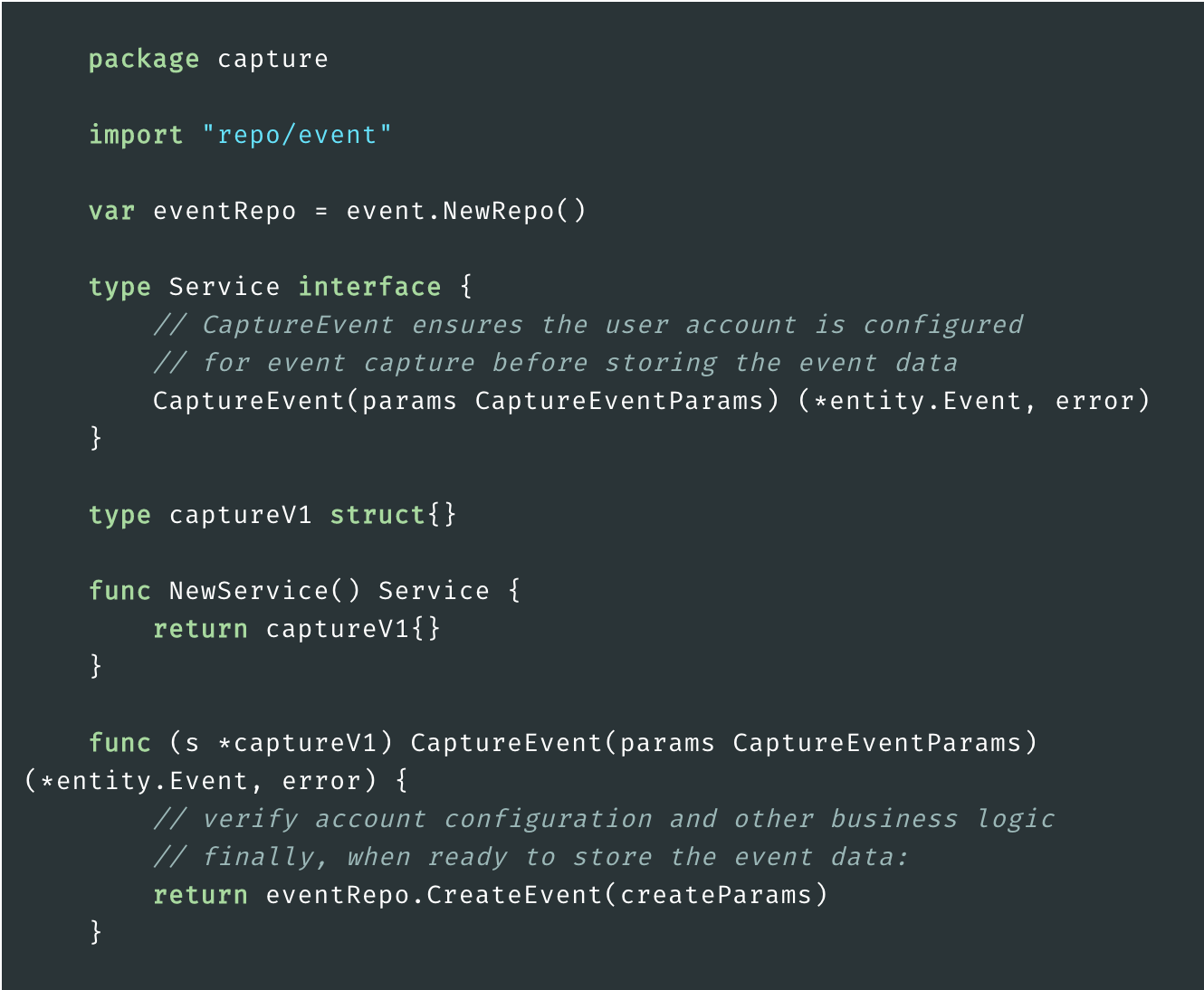 capture service code example