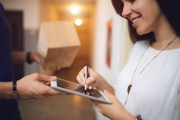 person signing for package