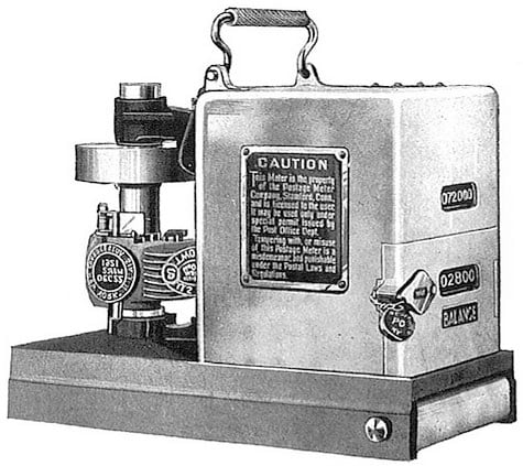 Old style postage meter