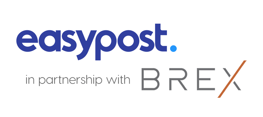 text that says easypost partnership with brex