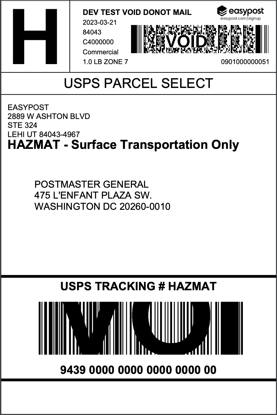 sample usps hazmat label for blog