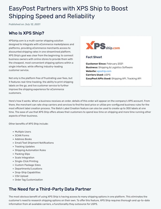 XPSship case study preview