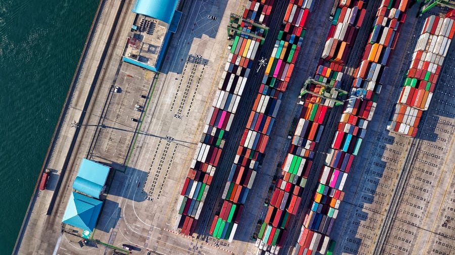 shipping containers on dock