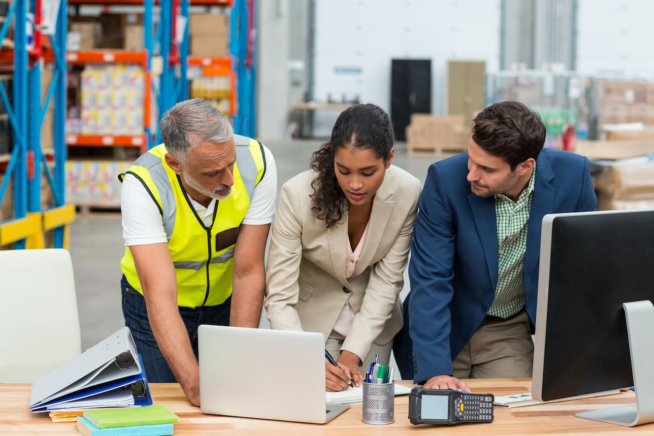 People working together in a warehouse