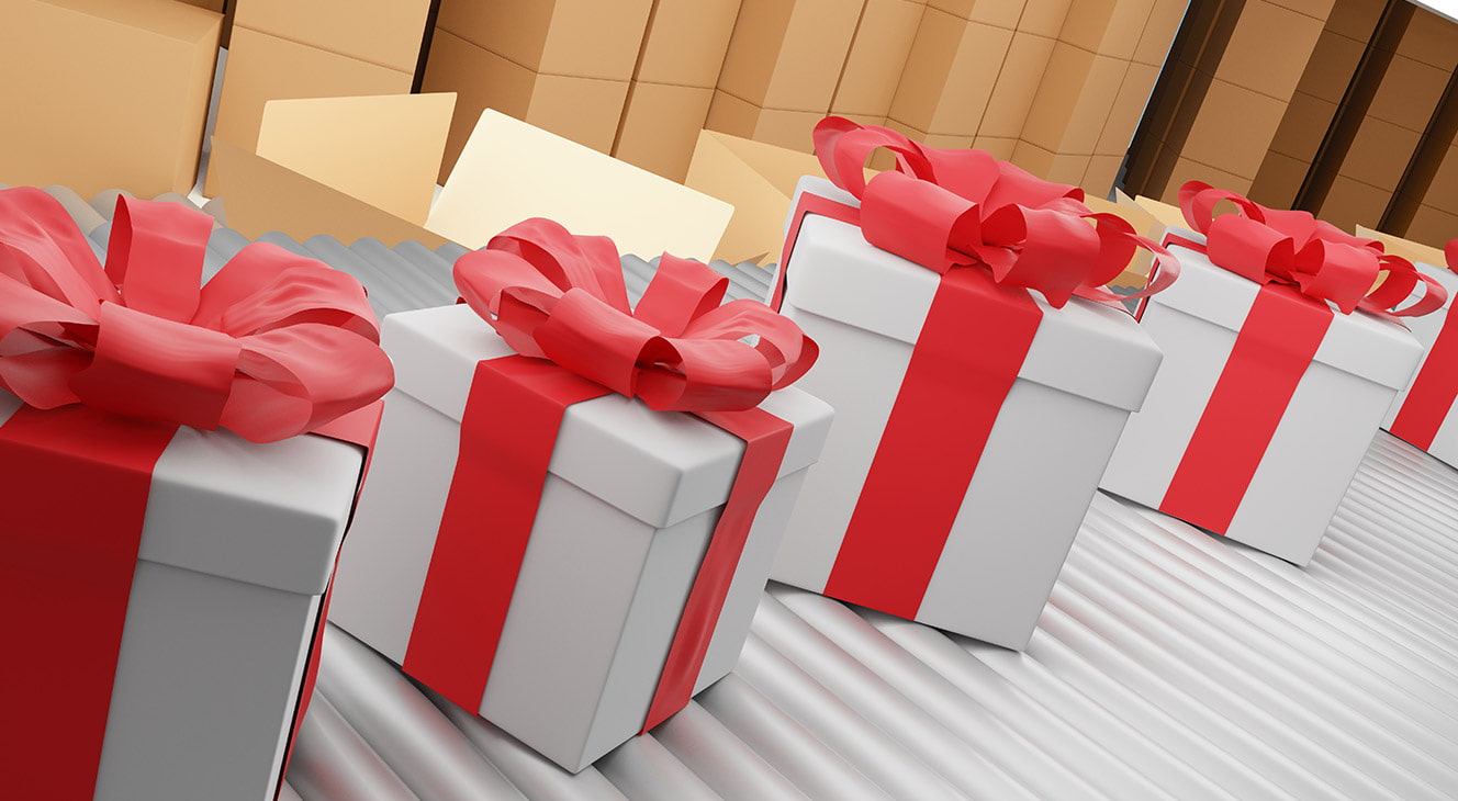 a row of presents