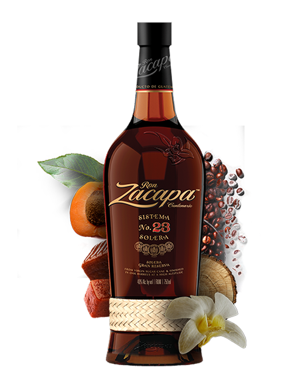 A bottle of Ron Zacapa No. 23 rum