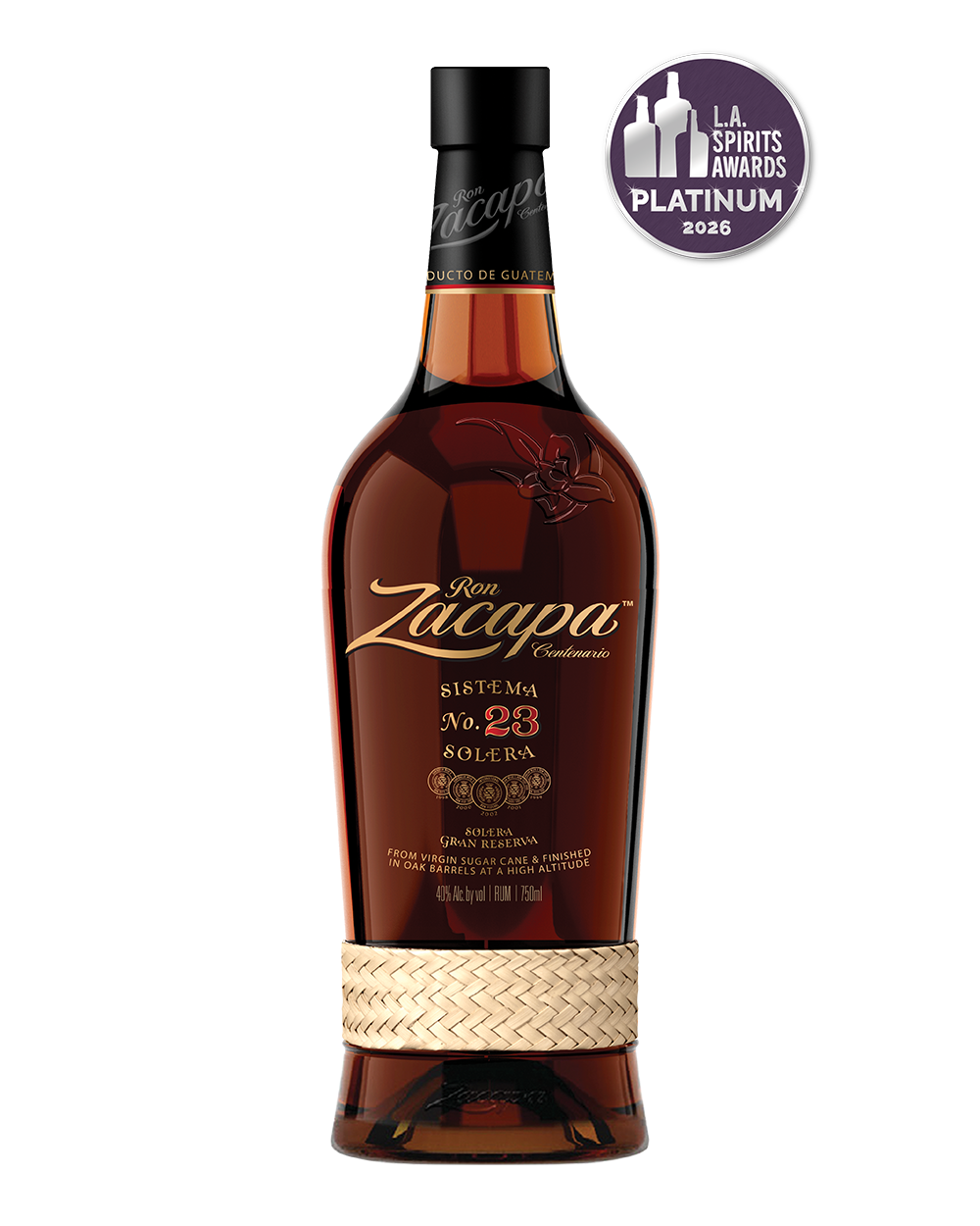 A bottle of Ron Zacapa No. 23 rum