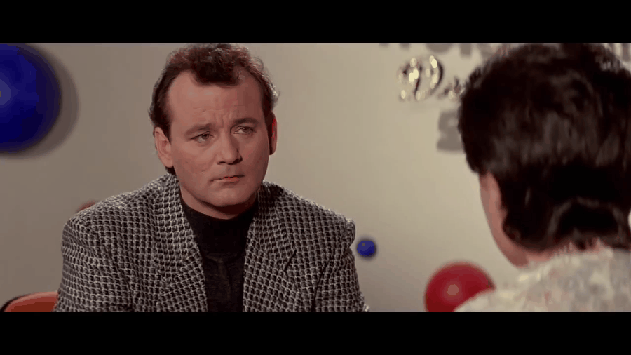 A GIF of Peter Venkman from Ghostbusters II, created using GIFFFFR