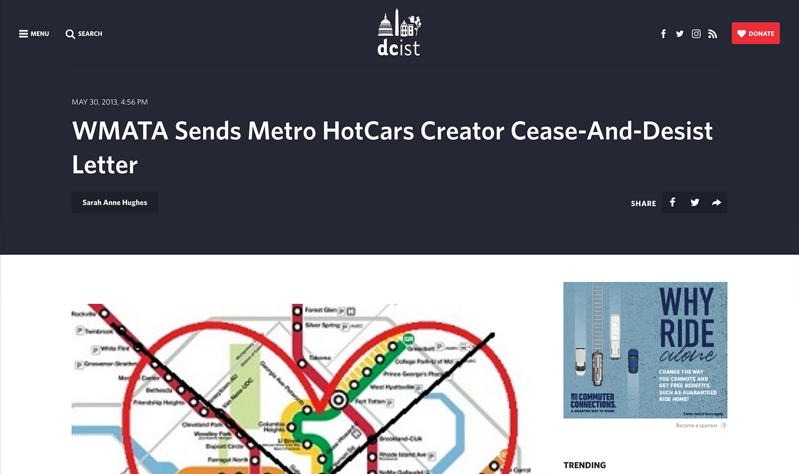 DCist coverage of the Metro HotCars site: "WMATA Sends Metro HotCars Creator Cease-And-Desist Letter"