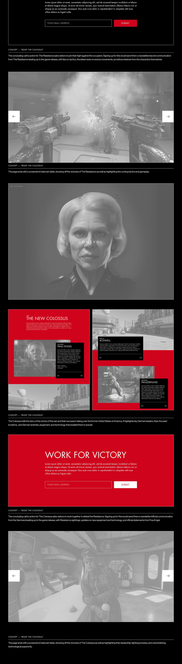 Initial "Resist" concept for the Wolfenstein II site