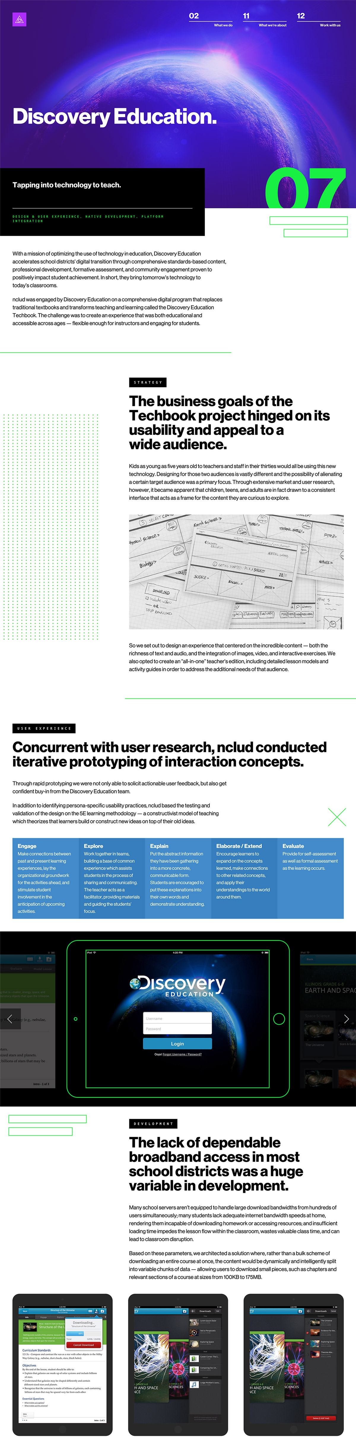 Discovery Education case study design on the nclud site