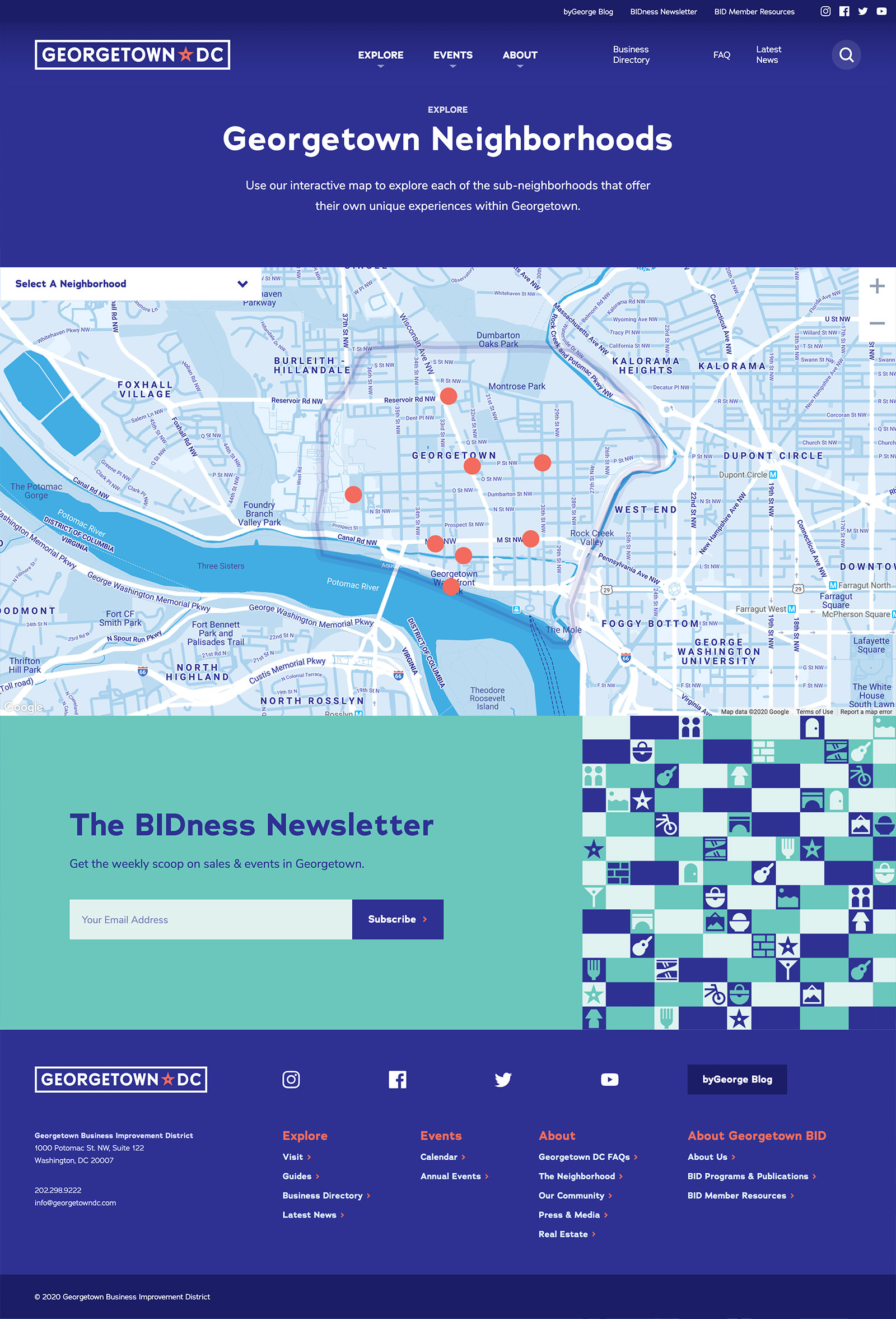 Neighborhood page design for the Georgetown site