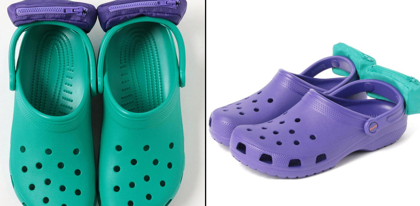 crocs with bum bags