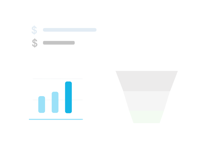 Sales charts and graphics