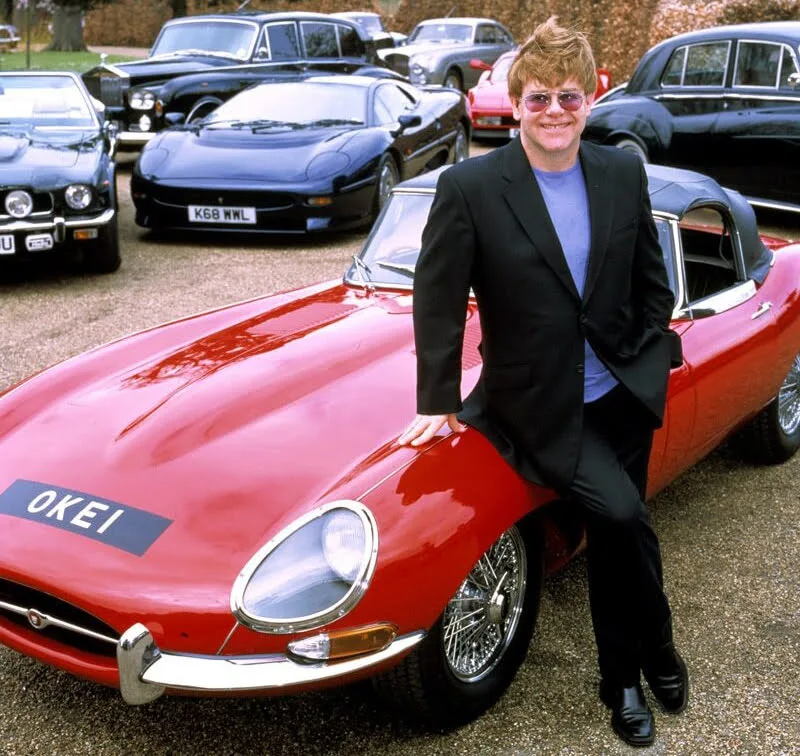 Elton John. Magnificent notes, exceptional cars
