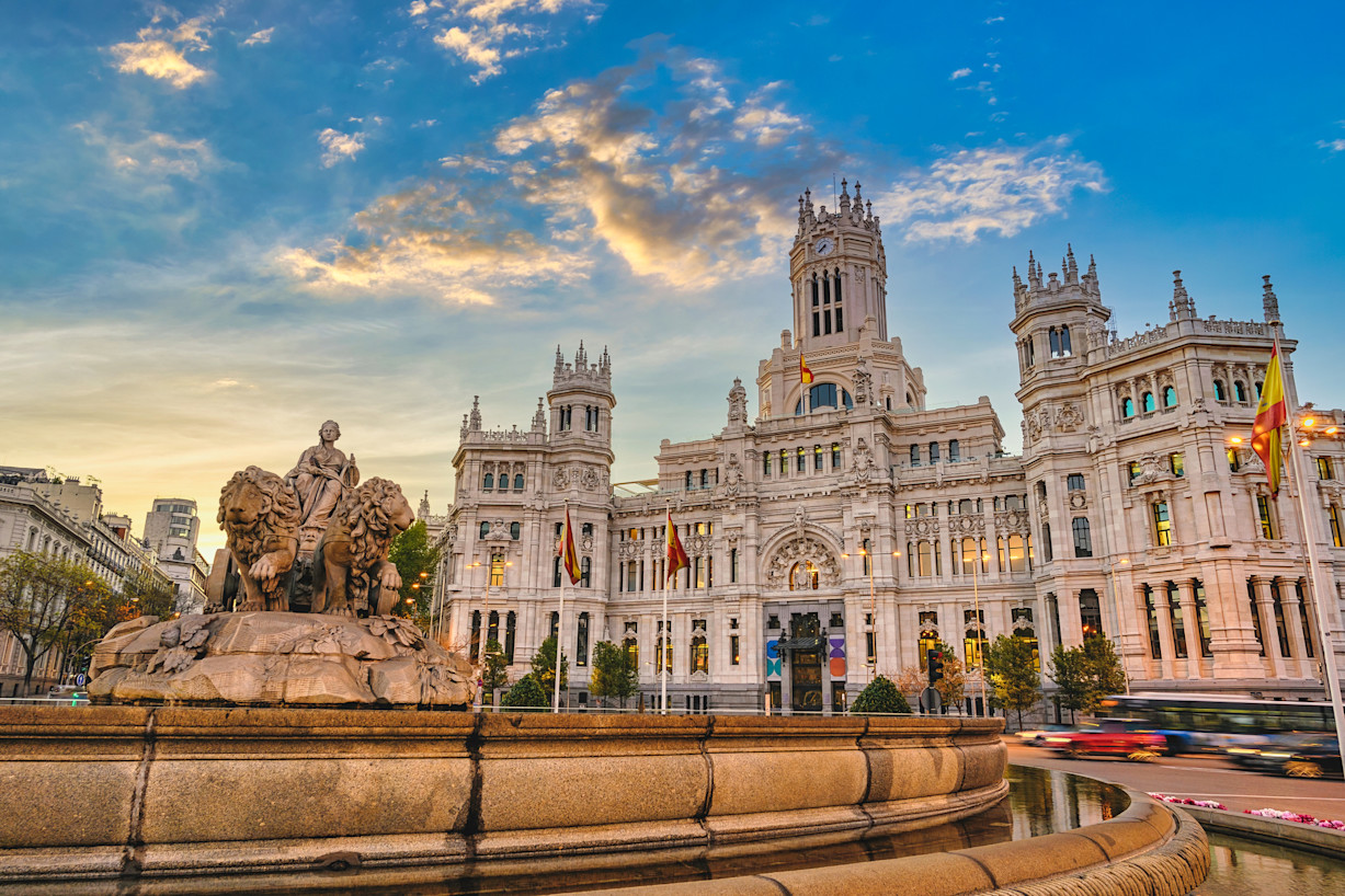 Cibeles Fountain Town Square Madrid