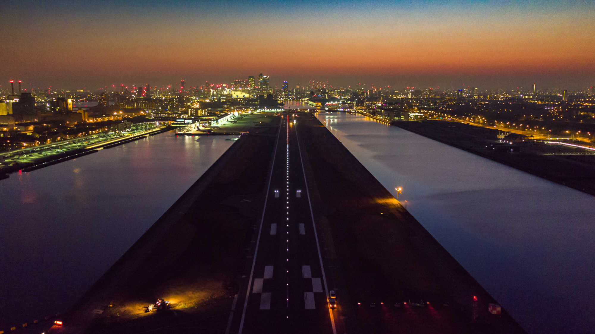 Aerial view of LCY airport