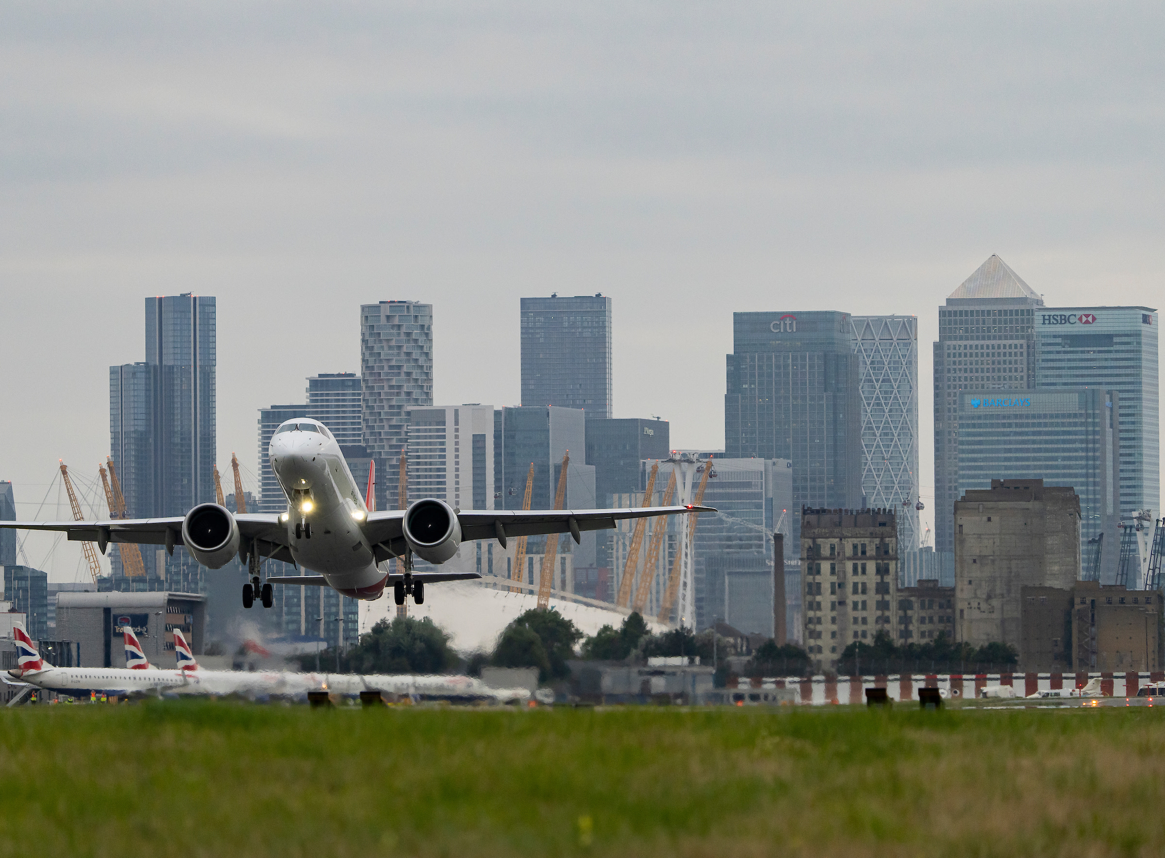 Plane taking off from LCY