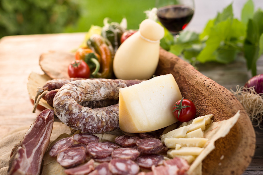 Sardinian cheese and meats