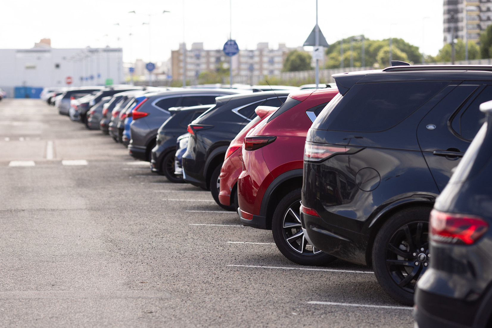 Cars parked in London City Airport Car Park 