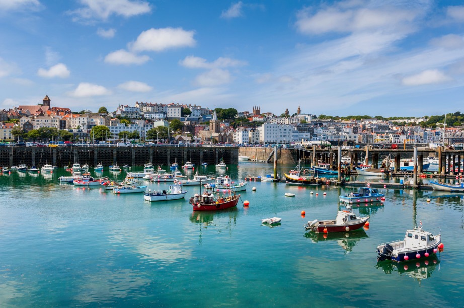 Guernsey Harbour and Skyline