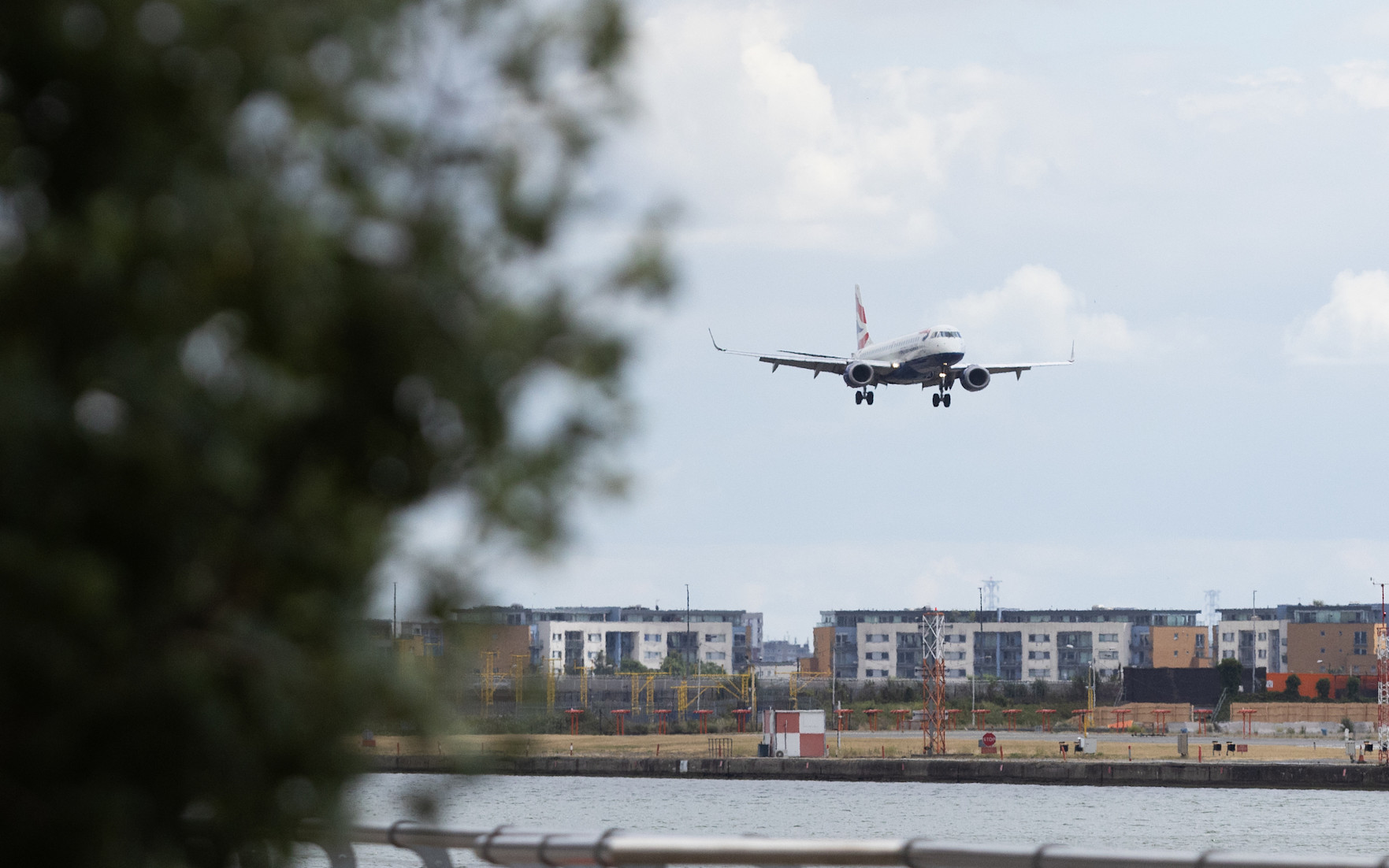 Plane flying over London