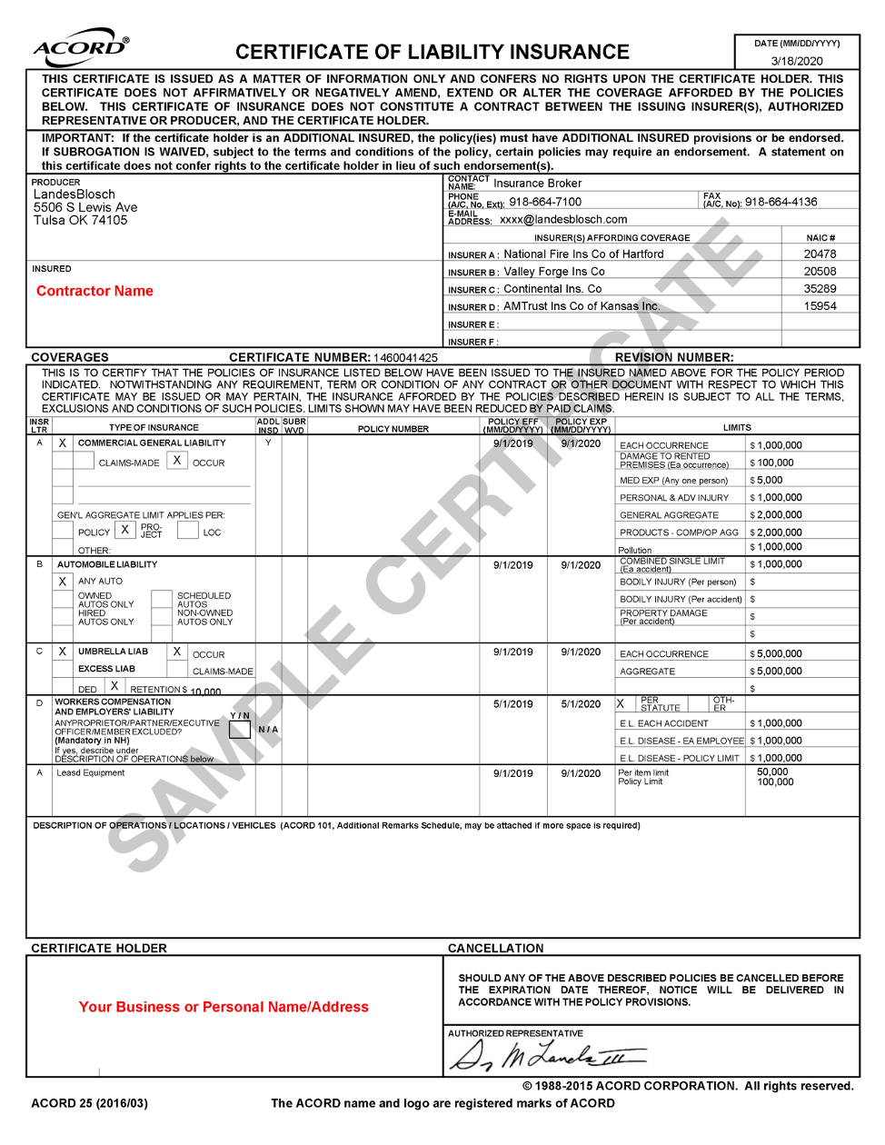 What Is A Certificate Of Liability Insurance (COI)? | LandesBlosch