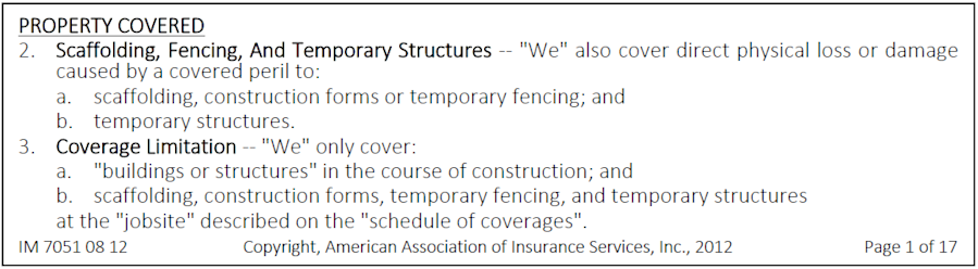 Builders Risk - Covered Property 2