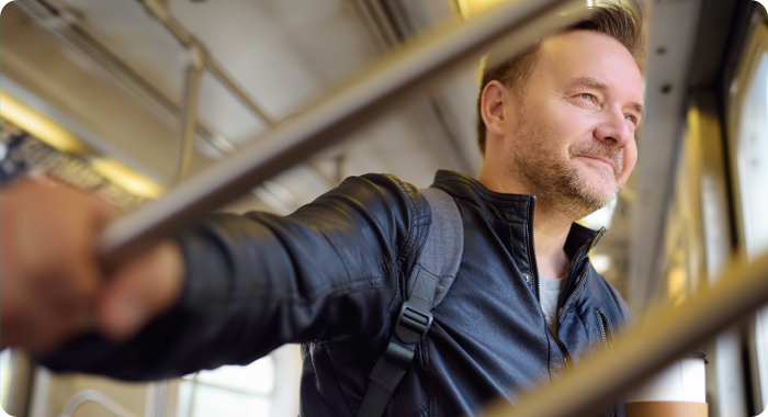 Man riding the subway