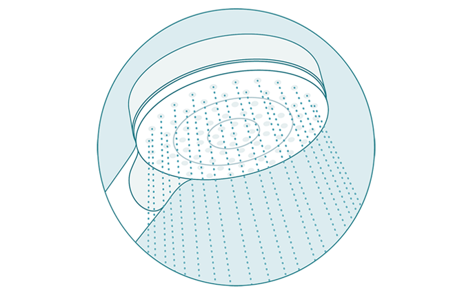shower head with water flowing