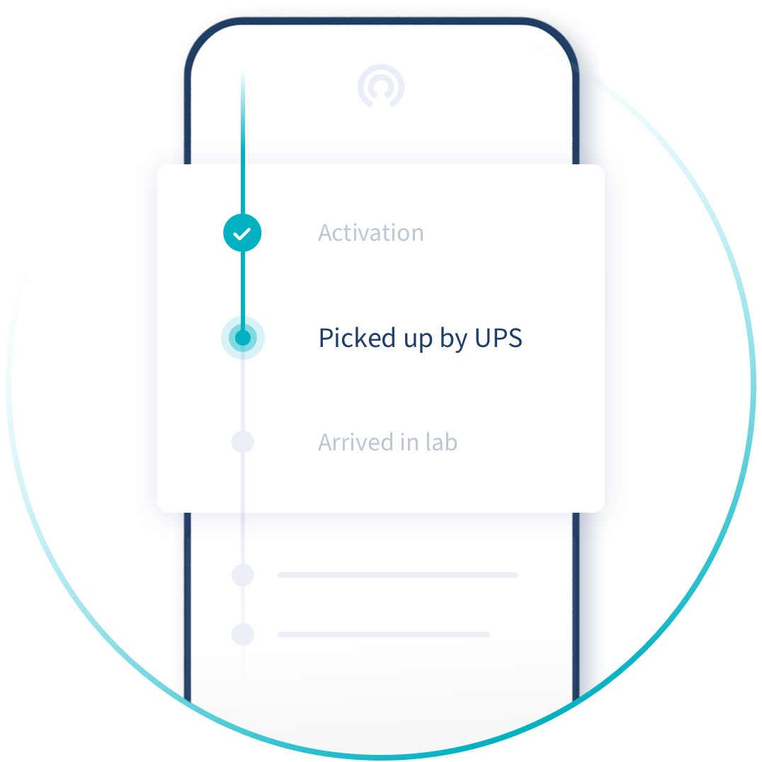 Example of blood sample tracking on a mobile device