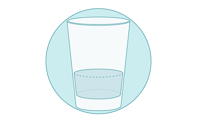 Illustration of a glass of water.