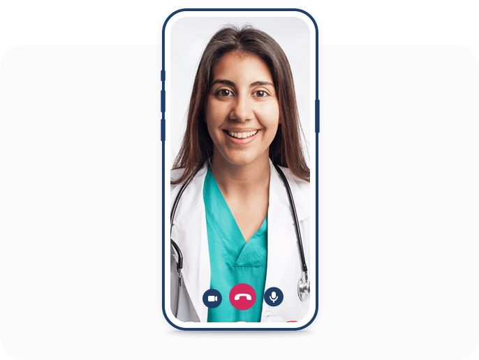 Doctor on a video call for a virtual consultation 