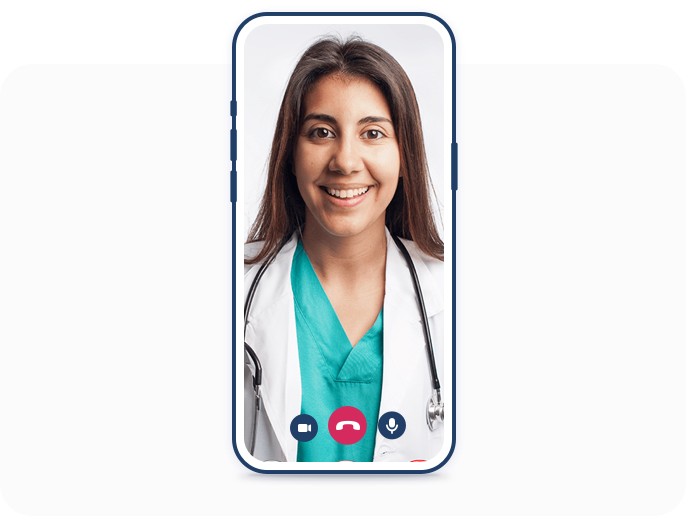 Doctor on a video call for a virtual consultation Doctor on a video call for a virtual consultation