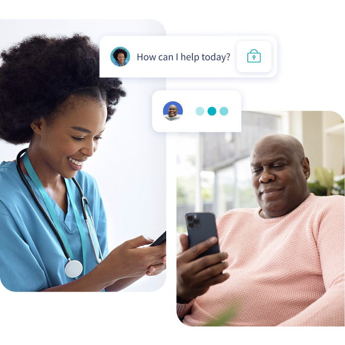 Female physician using the LetsGetChecked app to securely message a patient.