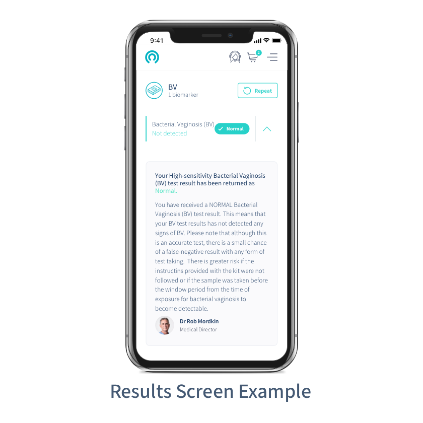 Test results on a phone from LetsGetChecked thumbnail image