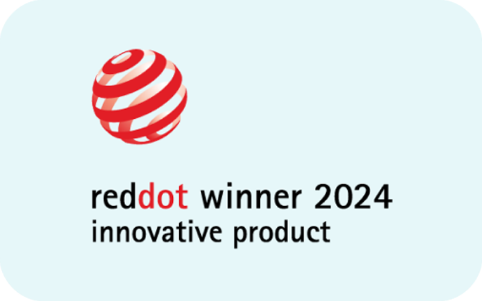 Logo for Red Dot Award winner 2024 innovative product.