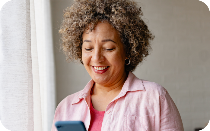 Content older lady using her smartphone.